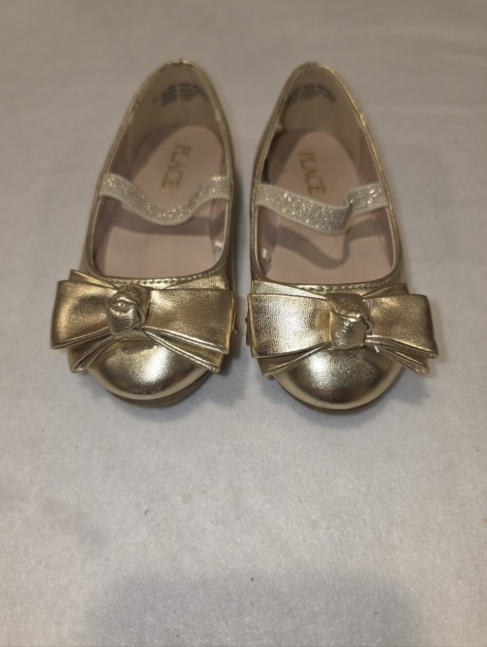 The Children's Place Metallic Gold Bow Mary Janes for Girls